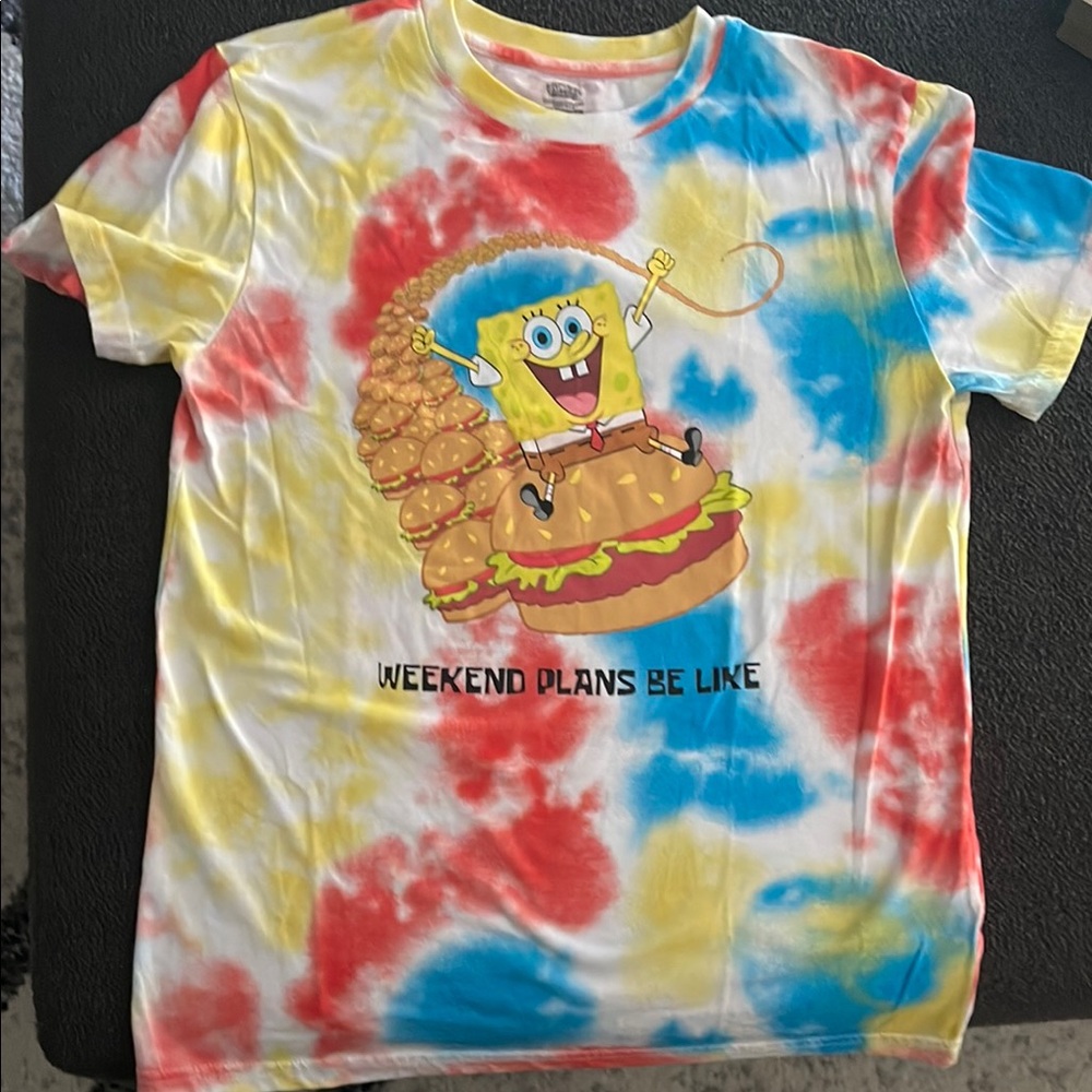 SpongeBob Tie-Dye T-Shirt.
